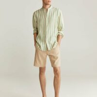 Chemise regular-fit 100 % lin rayures Nouvelle collection MANGO MAN