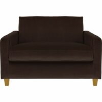 Chester Canapé compact en velours - Brun - Pieds en bois naturel Habitat