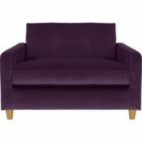 Chester Canapé compact en velours - Violet - Pieds chêne Habitat