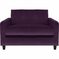 Chester Canapé compact en velours - Violet - Pieds en bois noir Habitat