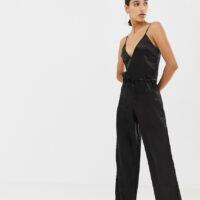 Missguided - Combinaison en satin - Noir Asos
