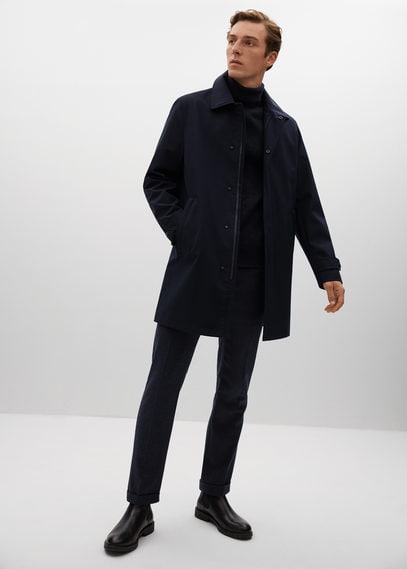 Pantalon laine micro pied-de-poule MANGO MAN