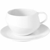 Parnasse Tasse à thé avec soucoupe en porcelaine blanche Habitat
