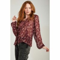 Blouse col v imprimée Naf Naf