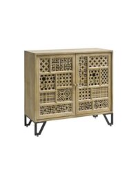 Commode avec ornements fraisés décoratifs - helline home - écru