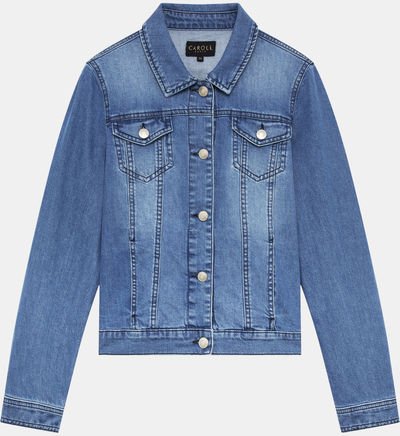 Veste blazer droite Holiday B courte Bleu Caroll Veste blazer droite Holiday B courte Bleu Caroll