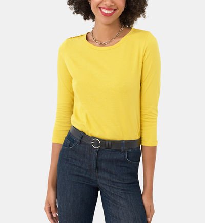 T-shirt Nova manches 3/4 Jaune Caroll T-shirt Nova manches 3/4 Jaune Caroll