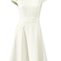 Robe plissée à manches courtes - PATRIZIA DINI - Blanc