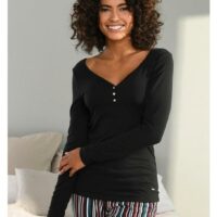 s.Oliver Bodywear : T-shirt à manches longues - s.Oliver LM - Noir