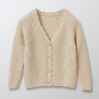 Cardigan festonné laine et mohair Fille ecru CYRILLUS