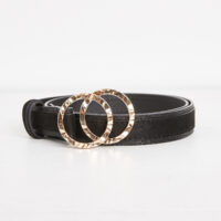 Ceinture noire en velours à boucle Grain de Malice