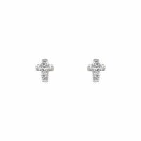 Boucles d'oreilles Mini Croix Blanc Djula Djula