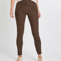 Legging en suédine chocolat femme Grain de Malice