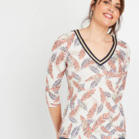 T-shirt imprimé plumes doux femme Grain de Malice