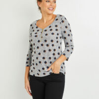 T-shirt manches 3/4 à pois femme Grain de Malice