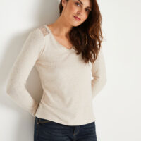T-shirt uni à plumetis femme Grain de Malice