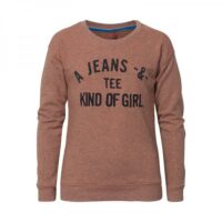 Sweat col rond imprimé devant fille Petrol Industries - Rose