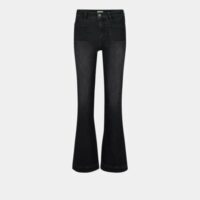 Pantalon flare coton denim Noir Pablo