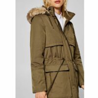 Parka à capuche imitation fourrure Marine Esprit