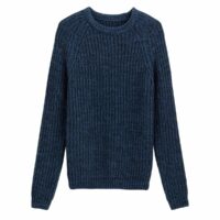 Pull col rond en maille côtelée Bleu Chiné LA REDOUTE COLLECTIONS