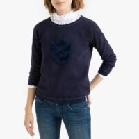 Pull logo imitation fourrure Marine FREEMAN T. PORTER