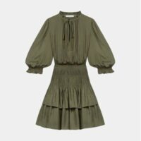 Robe courte Radji à volants Vert Maje