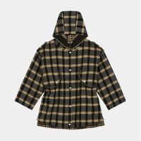 Manteau Gangzhy à carreaux laine mélangée Beige Maje