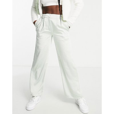 Pantalon d’ensemble large en satin mat – Gris minéral-Vert Pimkie