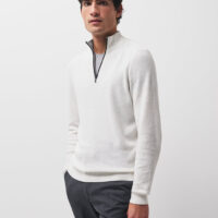 Pull en mélange coton cachemire Blanc Devred 1902
