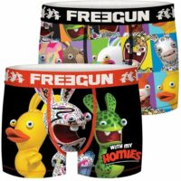 Boxers Microfibre Lapins Cretins Homies et Mosaic Lot de 2 No Name