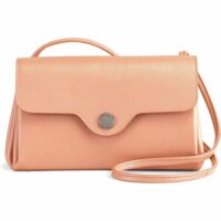 Pochette à rabat avec bandoulière amovible  en cuir grainé SANS COUTURE Le Tanneur