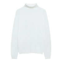 Pull Basique à Col Montant Blanc Pull&Bear