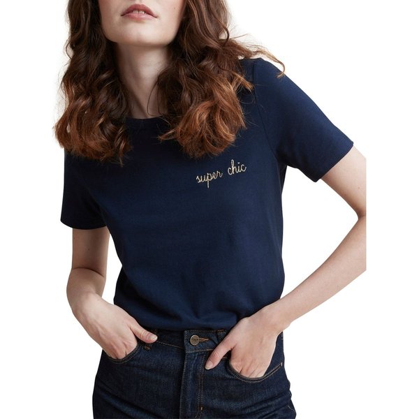 T-shirt brodé  - Coton bio Etam T-shirt brodé  - Coton bio Etam