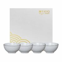 4 bols Nippon White porcelaine blanc & or D15 cm Blanc Tokyo Design Studio