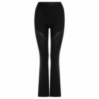 Alberta Ferretti X Wolford Ajouré Net Flaired Leggings Noir Wolford