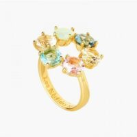 Bague fine 6 pierres la diamantine acqua azzura Bleu Les Néréides