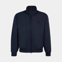 Blouson court droit zippé en nylon Bleu Gant