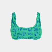 Brassière de maillot de bain fantaisie nylon mélangé texturé Bleu Seafolly