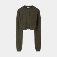Cardigan court laine Vert Lemaire