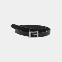 Ceinture en cuir Box Noir Agnes B.