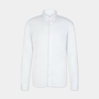 Chemise ajustée maille piquée Blanc Serge Blanco