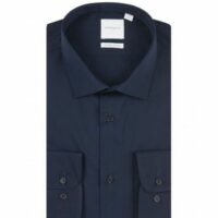 Chemise popeline uni Marine coupe droite Bleu Atelier Privé