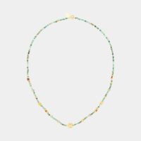 Collier court pierres fines Bleu Delphes