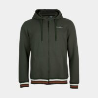 Hoodie droit zippé capuche coton mélangé Vert O'Neill