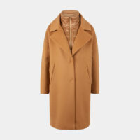 Manteau doudoune mi long laine vierge Beige Herno
