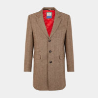 Manteau droit mi long démontable chevrons Marron El Ganso