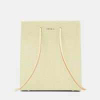Mini sac cabas Longstrap cuir Vert Medea