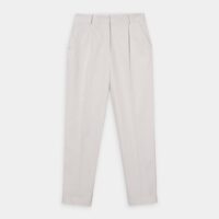 Pantalon Houdart carotte twill coton taille haute Beige Parisienne & Alors