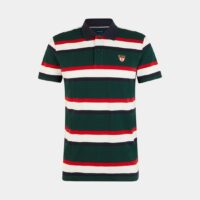 Polo droit coton piqué à bandes contrastantes Vert Gant
