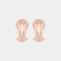 Puces d'oreilles Chance Infinie Petit Modèle en or rose et diamants Jaune Fred